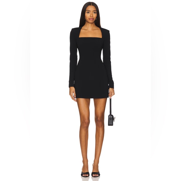 NEW A.L.C. Ella Long Sleeve Mini Dress in Black NWT Revolve